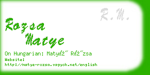 rozsa matye business card